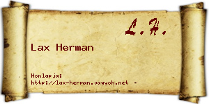 Lax Herman névjegykártya
